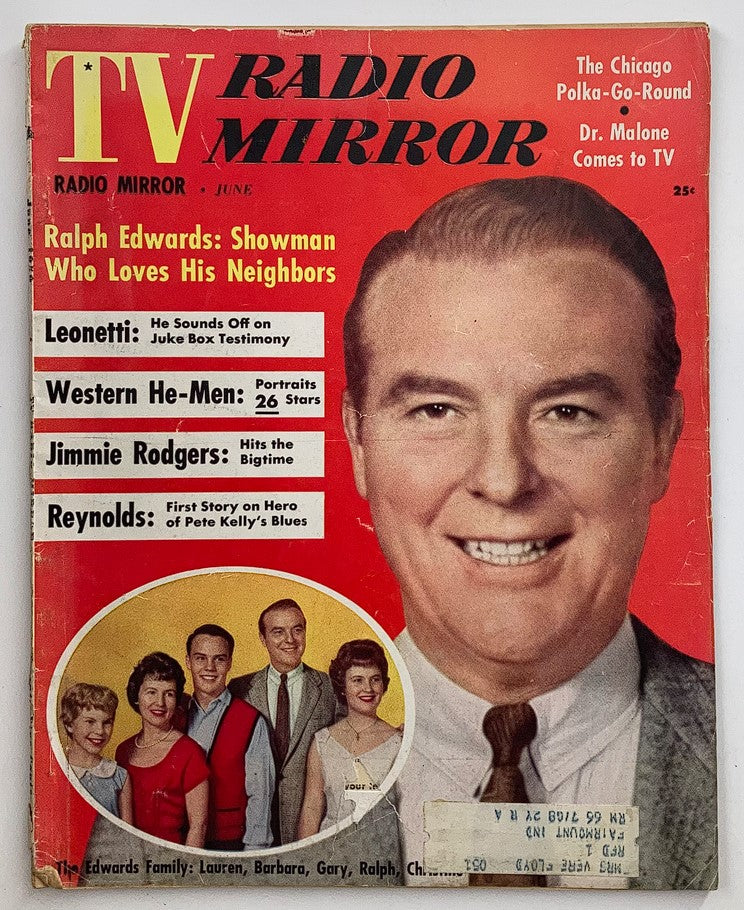 VTG TV Radio Mirror Magazine June 1959 Vol 52 #1 Cover Portrait of Ralph Edwards