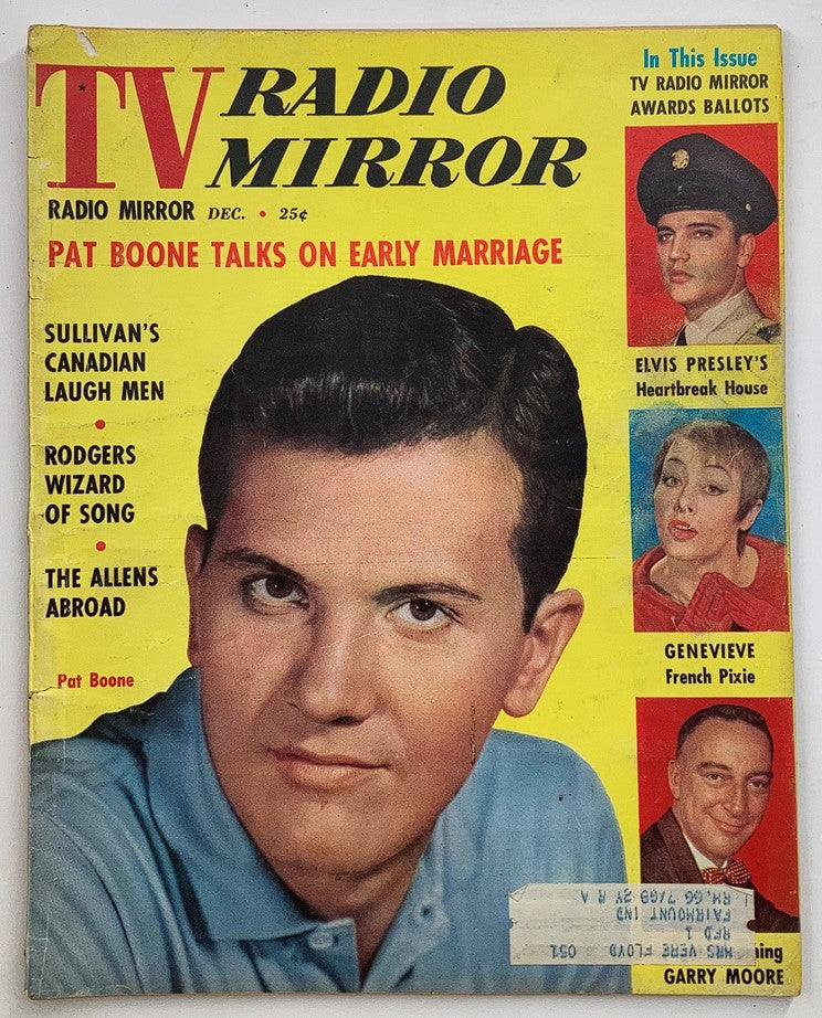 VTG TV Radio Mirror Magazine December 1958 Vol 51 #1 Pat Boone and Elvis Presley