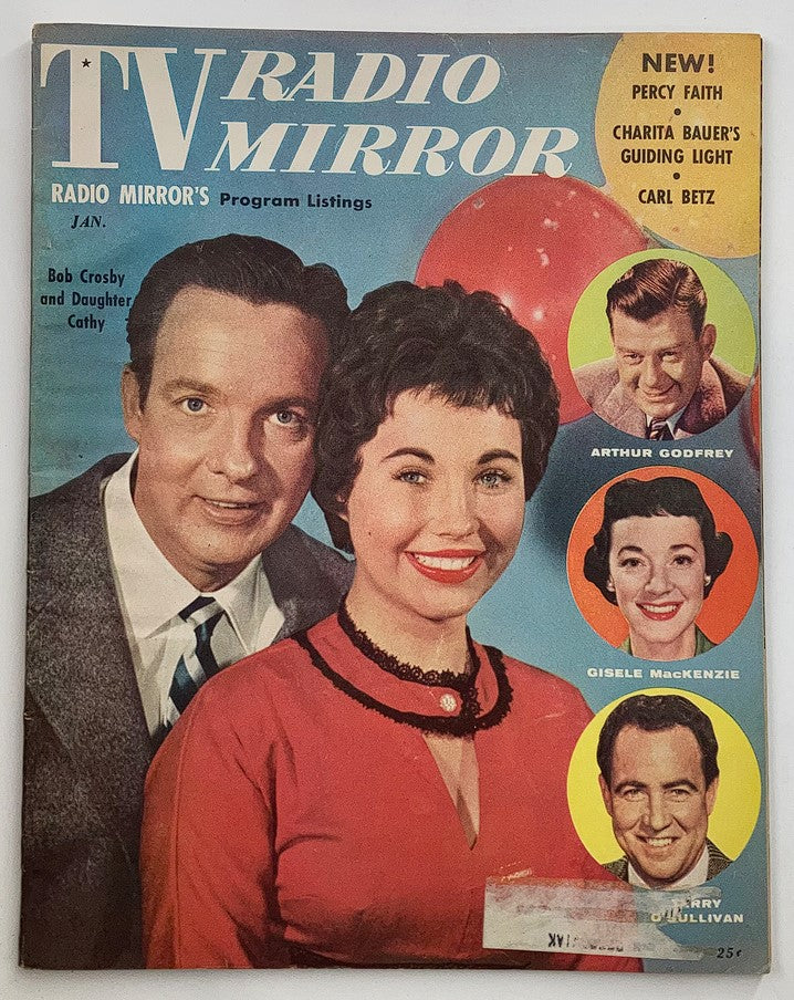 VTG TV Radio Mirror Magazine January 1956 Cover Portrait of Bob and Cathy Crosby