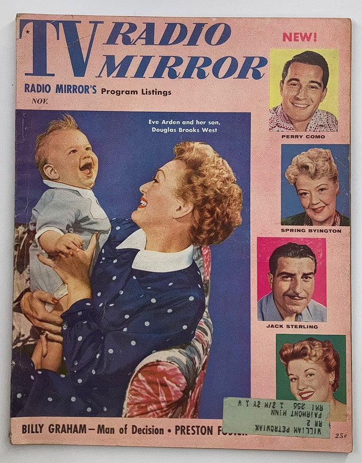 VTG TV Radio Mirror Magazine November 1955 Cover Portrait of Eve Arden