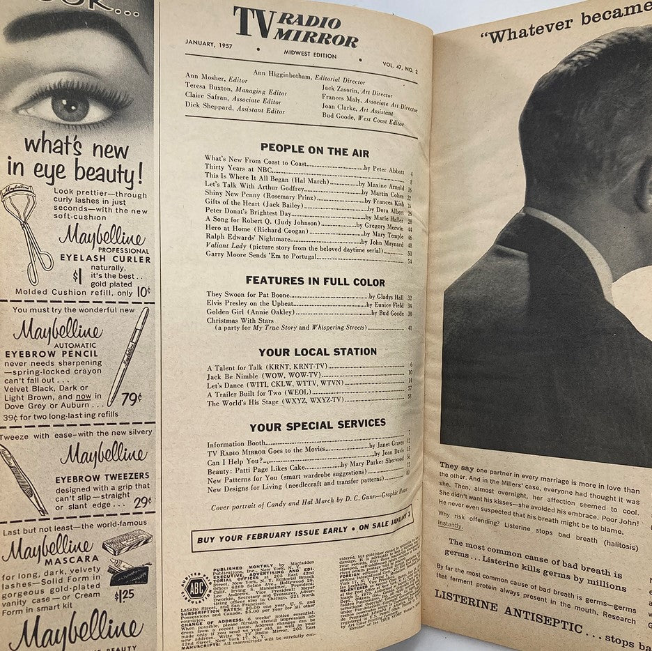 VTG TV Radio Mirror Magazine January 1957 Candy and Hal March No Label