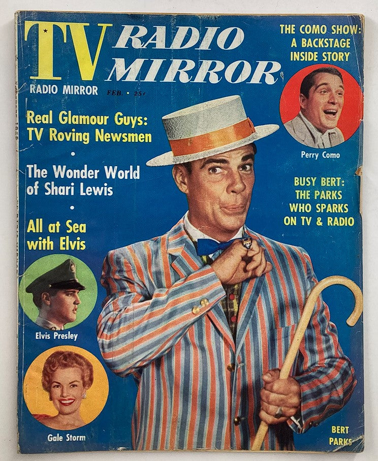 VTG TV Radio Mirror Magazine February 1959 Cover Portrait of Bert Parks No Label