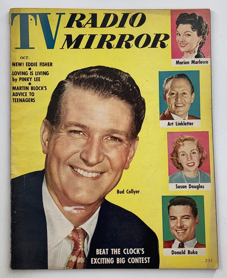 VTG TV Radio Mirror Magazine October 1954 Cover Portrait of Bud Collyer No Label