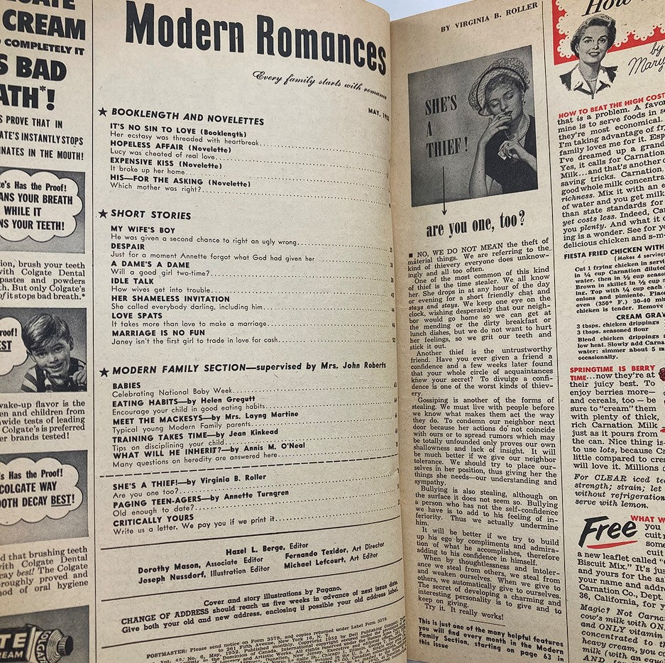 VTG Modern Romances Magazine May 1952 Her Shameless Invitation No Label