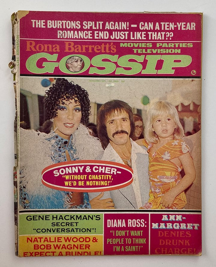 VTG Rona Barrett's Gossip Magazine November 1973 Vol1 #12 Sonny & Cher No Label