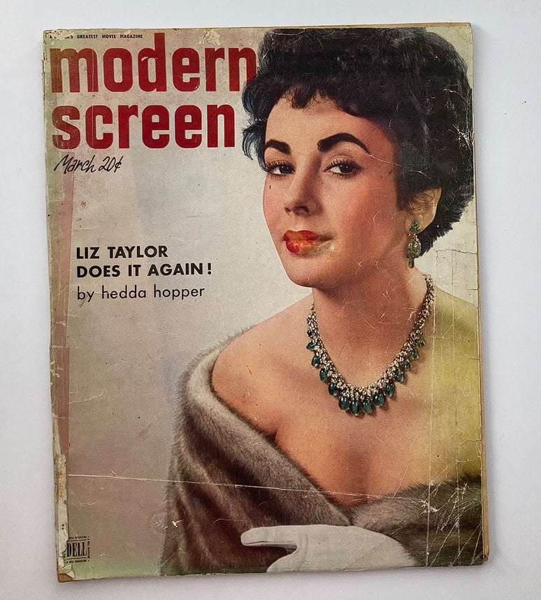 VTG Modern Screen Magazine March 1952 Portrait of Elizabeth Taylor No Label