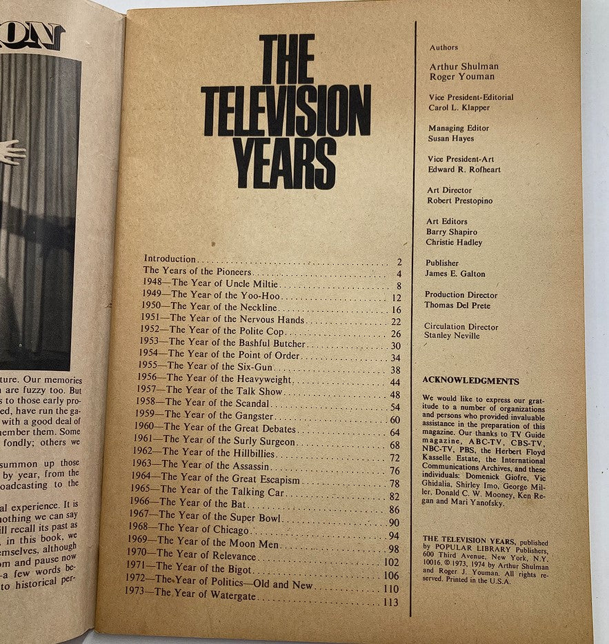 VTG The Television Years Magazine 1973 Super Bowl, The Beatles No Label