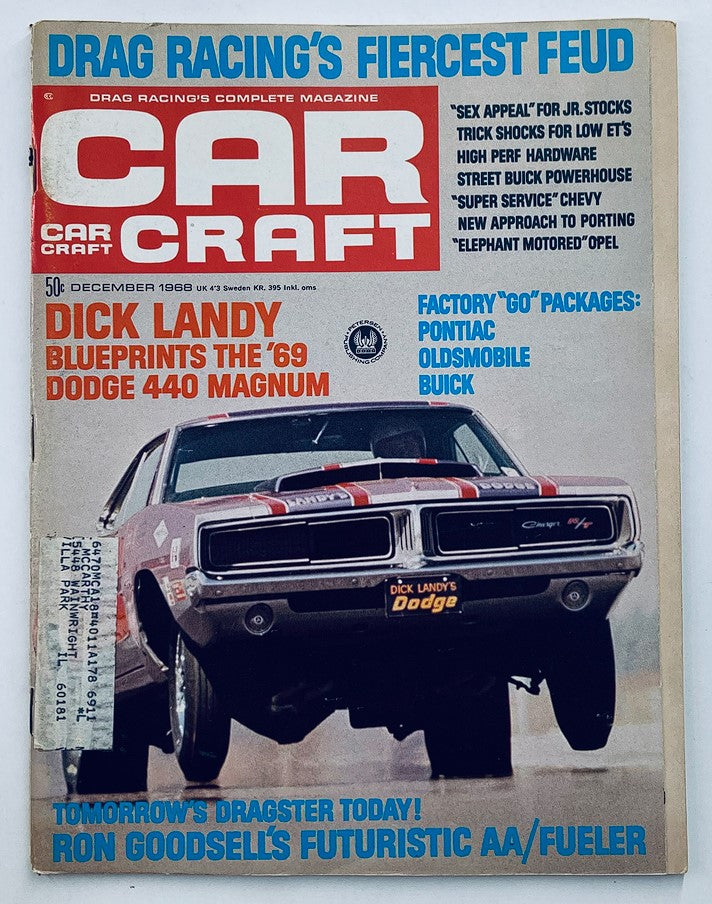 VTG Car Craft Magazine December 1968 Vol 16 #12 Ron Goodsell's Futuristic AA