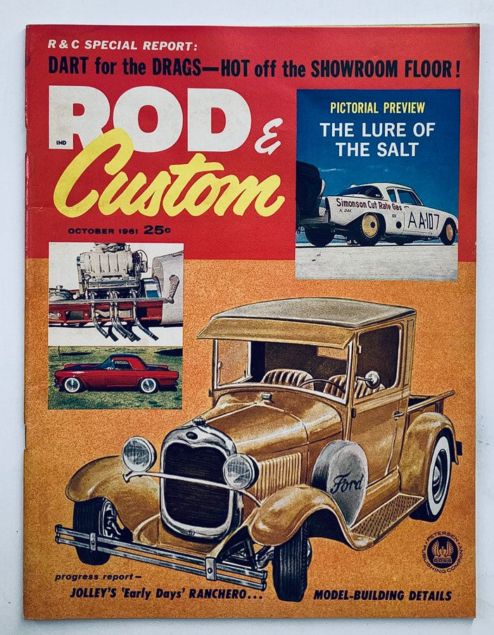 VTG Rod & Custom Magazine October 1961 Jolley's 'Early Days' Ranchero No Label