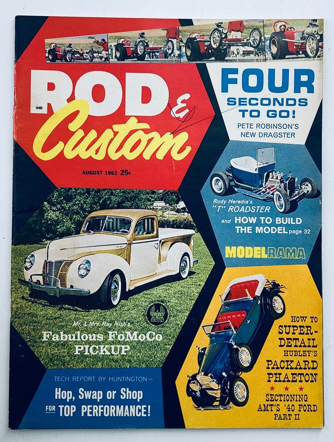 VTG Rod & Custom Magazine August 1962 Vol 10 #4 Model T and T Model No Label