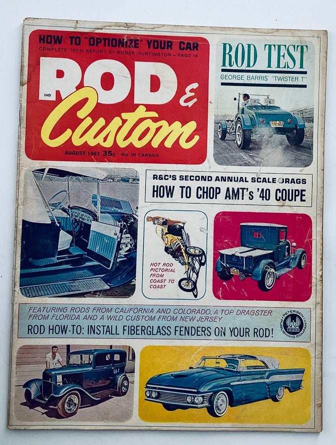 VTG Rod & Custom Magazine August 1963 Vol 11 #4 Chop AMT's '40 Coupe No Label