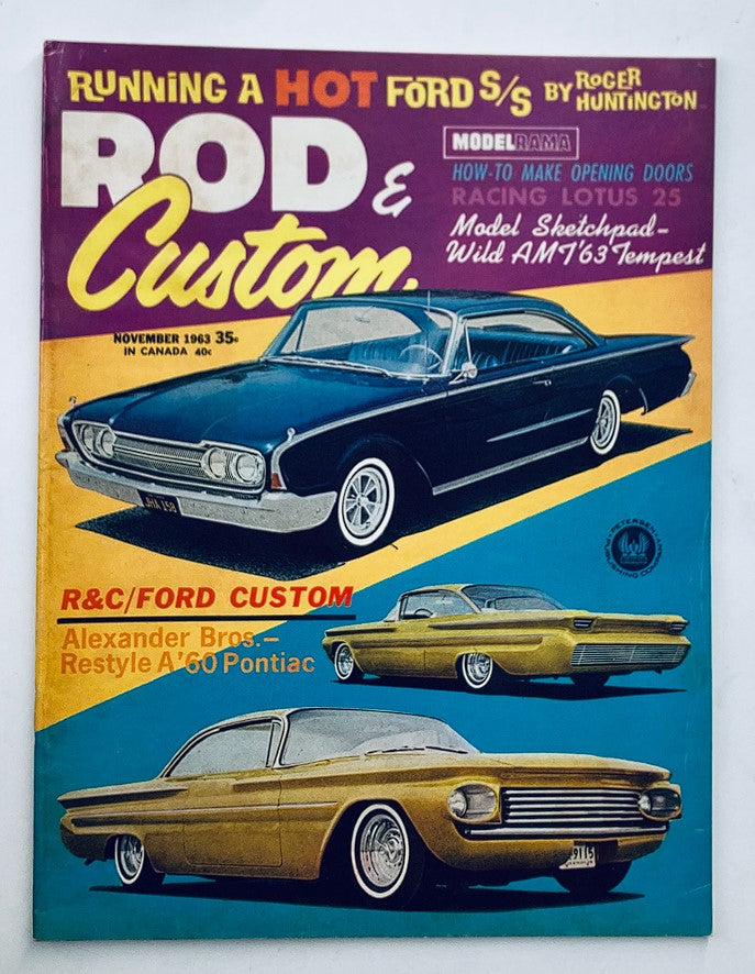 VTG Rod & Custom Magazine November 1963 Vol 11 #7 R&C Ford Custom No Label