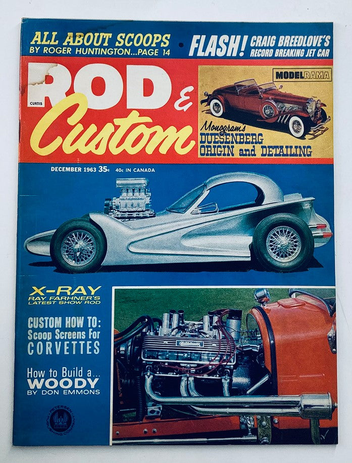 VTG Rod & Custom Magazine December 1963 Vol 11 #8 Scoop Screen Corvette No Label