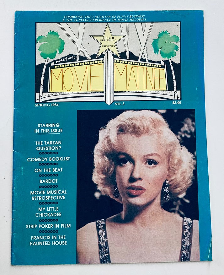 VTG Movie Matinee Magazine Spring 1984 No. 3 Marilyn Monroe No Label