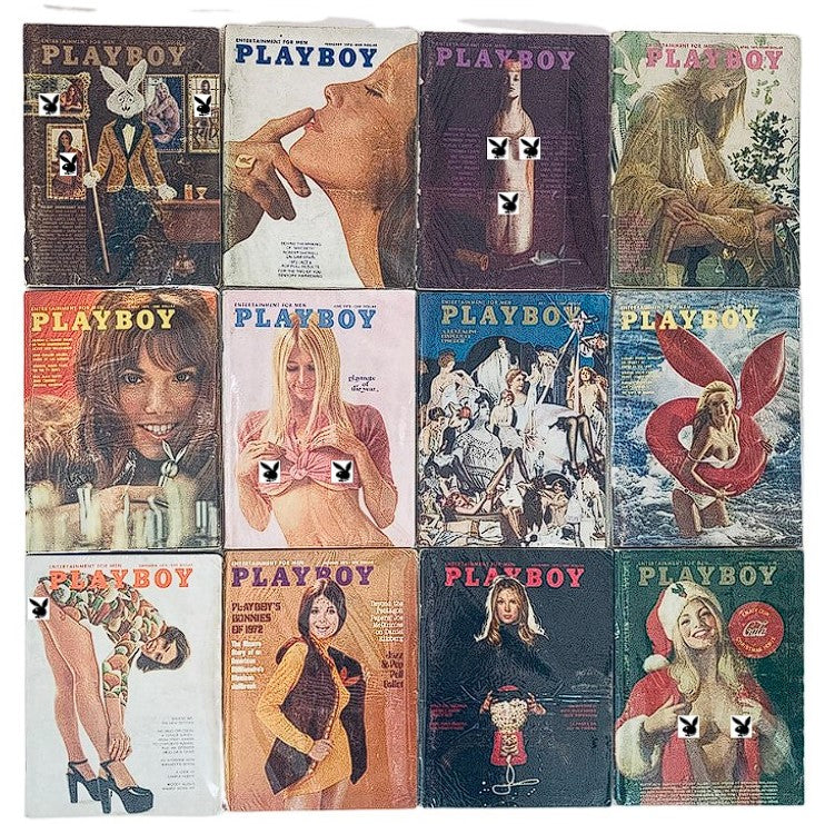 VTG Playboy Magazine Lot of 12 Full 1972 Year Issue w Centerfold Newsstand