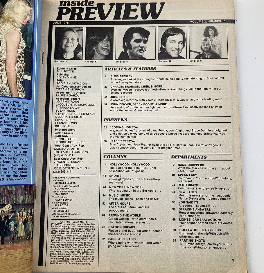 VTG Preview Magazine June 1978 Vol 2 #10 Elvis Presley & Imitators No Label