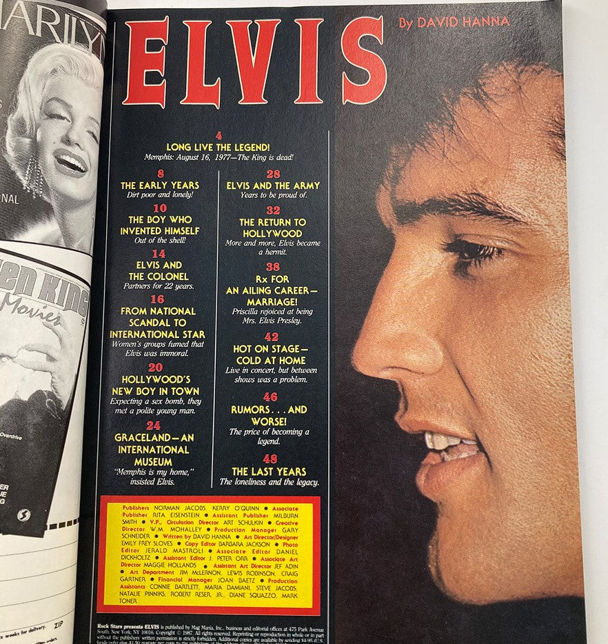 VTG Rock Stars Magazine 1987 Elvis Presley His Life & Music w Poster No Label