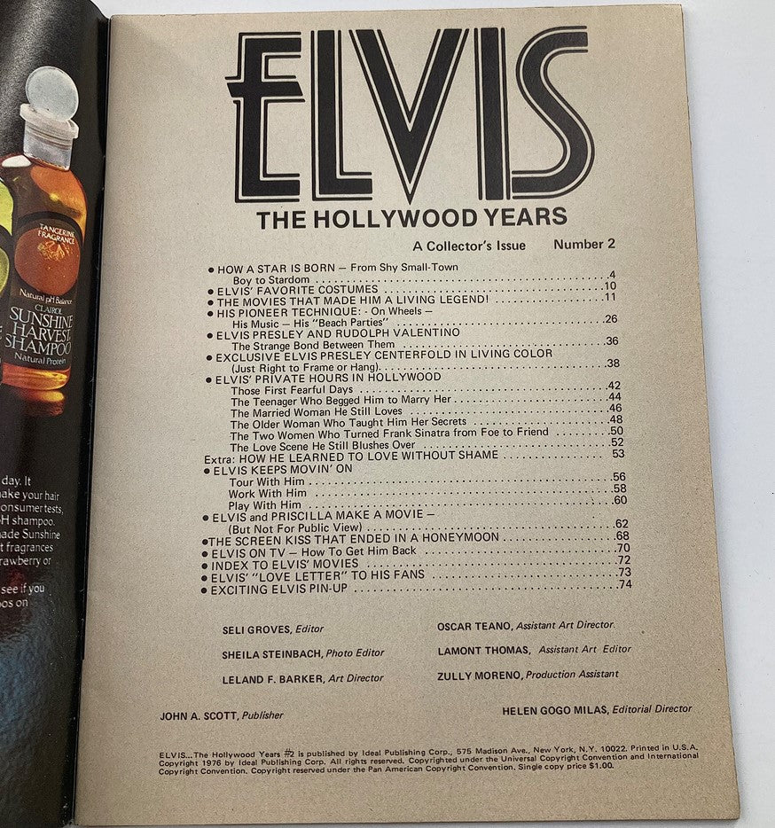 VTG 1978 No. 2 Elvis Presley The Hollywood Years w Poster No Label