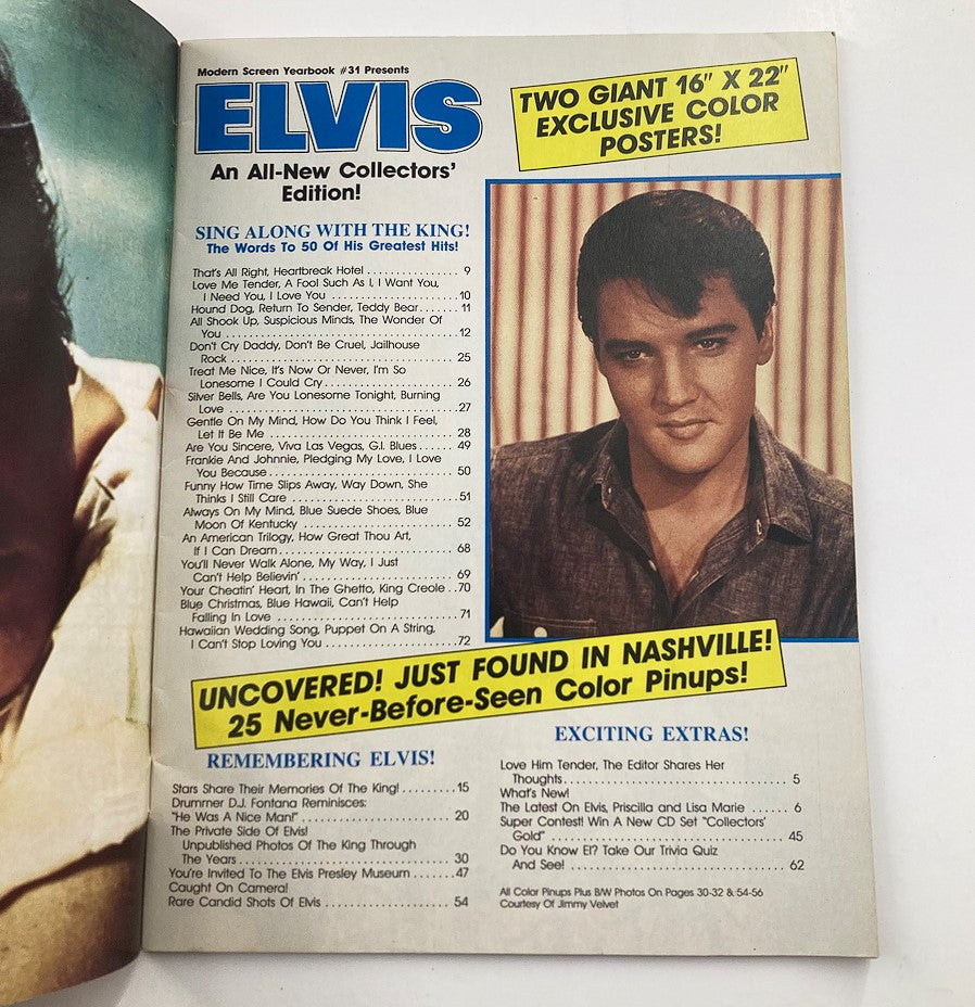 VTG Modern Screen Yearbook 1982 #31 Elvis Presley w Poster No Label