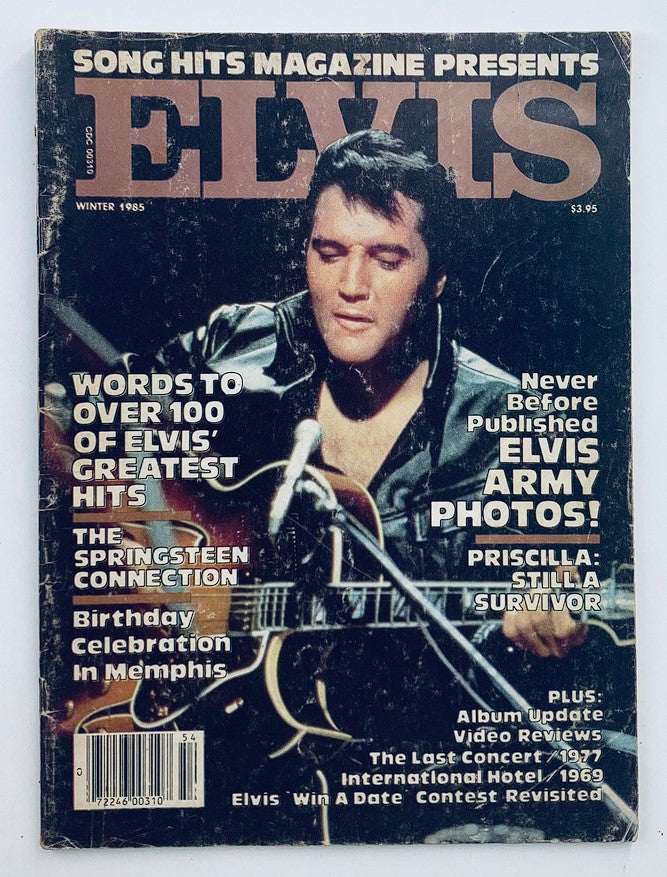 VTG Song Hits Magazine Winter 1985 Elvis Presley w Poster No Label