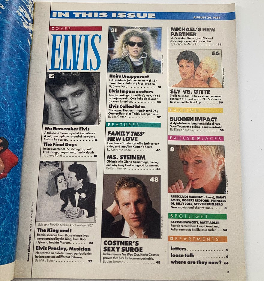 VTG US Magazine August 24 1987 Vol 3 #7 Elvis Presley The Last Days No Label