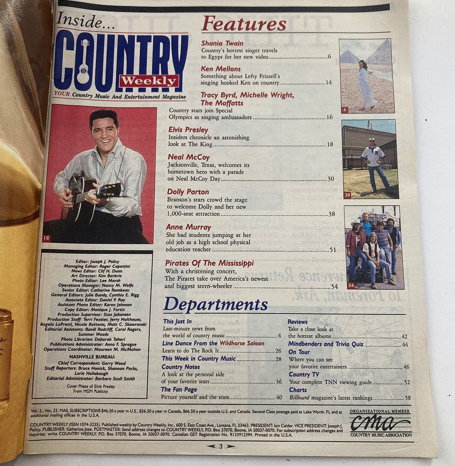 VTG Country Weekly Magazine August 15 1995 Elvis Presley No Label