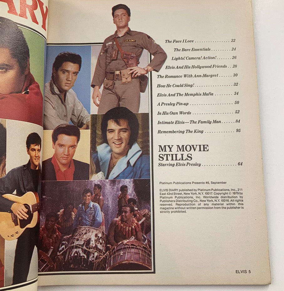 VTG Platinum Magazine 1979 #6 Presents Elvis Presley Diary w Poster No Label