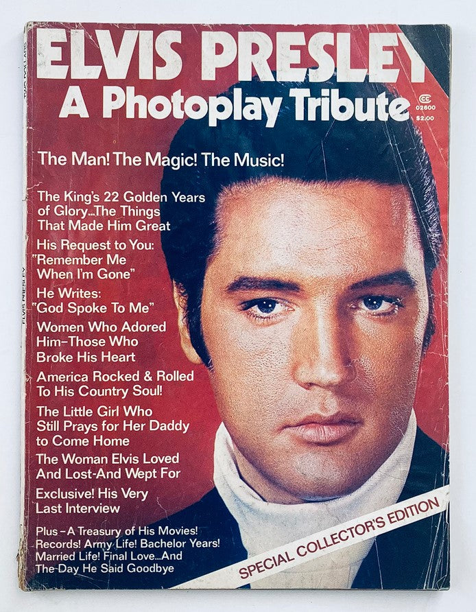 VTG Photoplay Magazine 1977 Elvis Presley A Tribute w Poster No Label