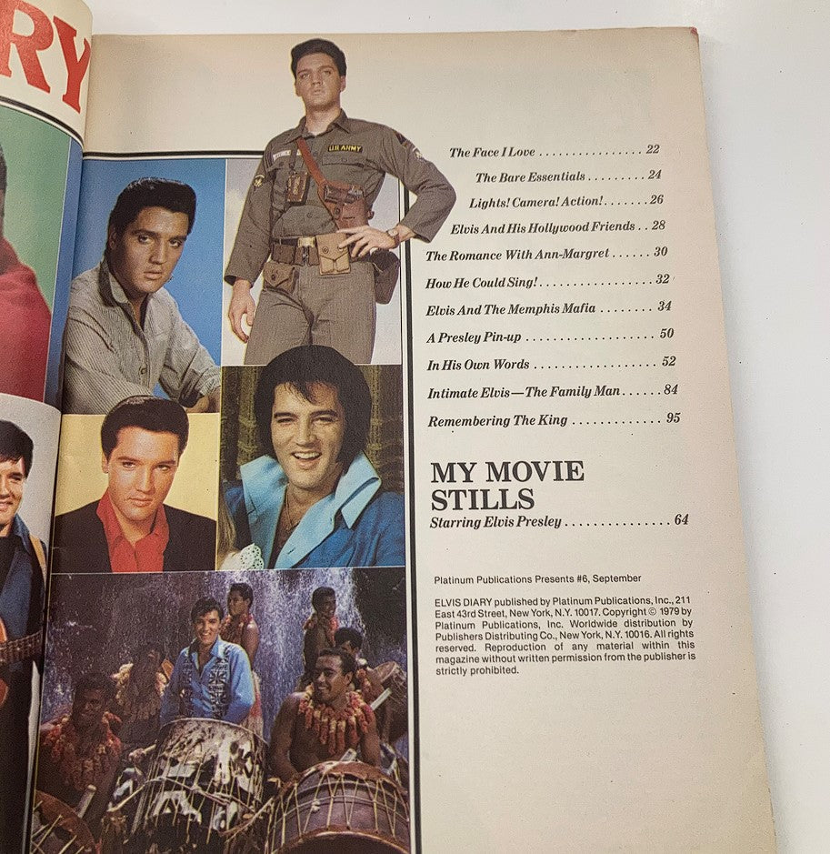 VTG Platinum Magazine 1979 #6 Elvis Presley Diary w Poster No Label