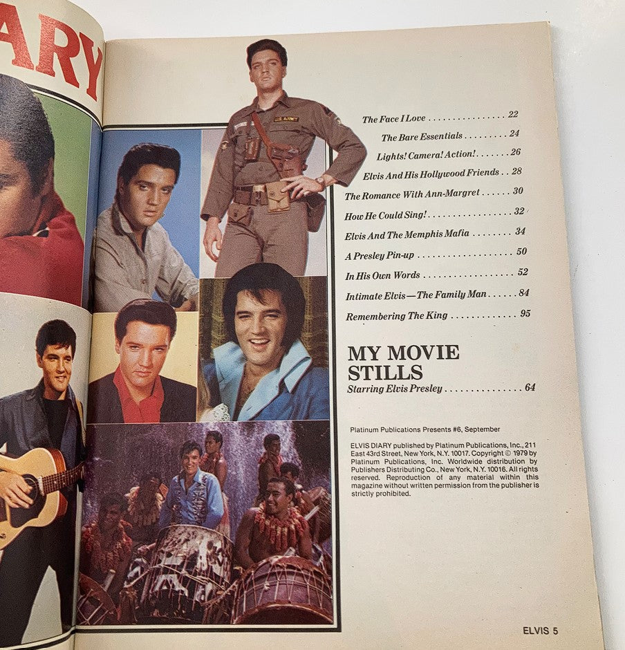 VTG Platinum Magazine 1979 The Elvis Presley Diary Journal w Poster No Label