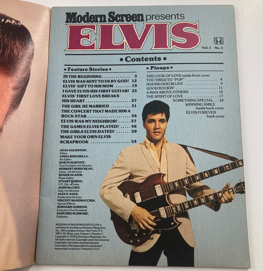 VTG Modern Screen Presents 1979 No. 1 Elvis Presley w Poster No Label