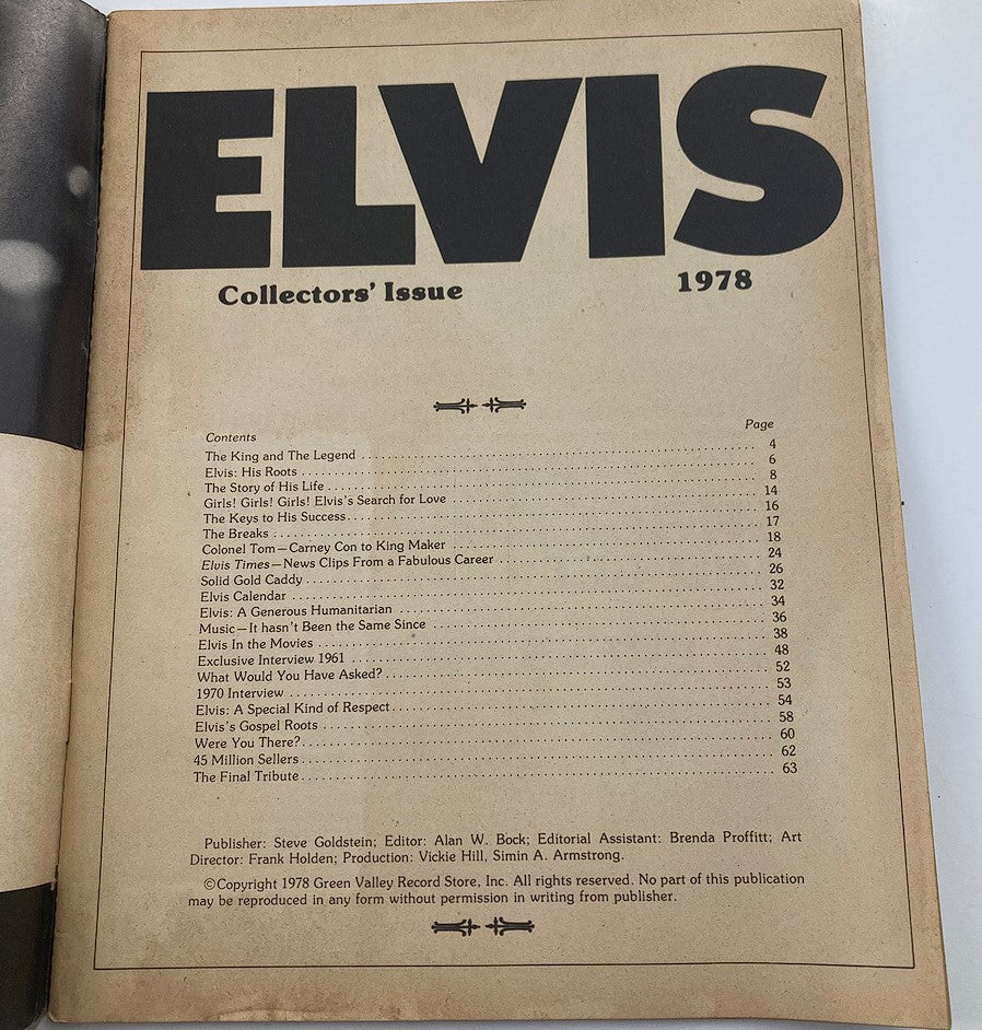 VTG 1978 Collector’s Edition Elvis Presley Magazine No Label