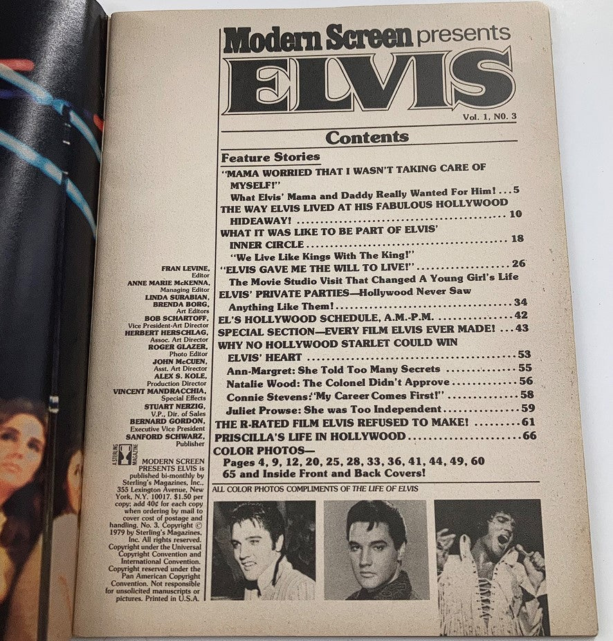 VTG Modern Screen Presents 1979 No. 3 Elvis Presley Hollywood Years No Label