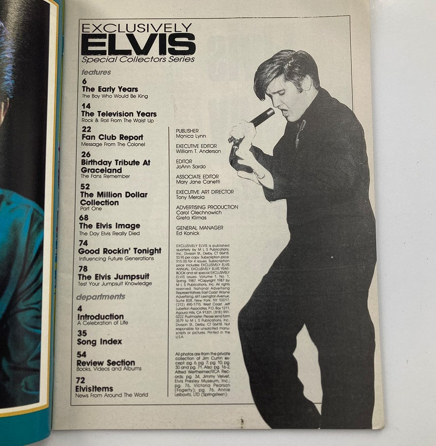 VTG 1987 No. 1 Exclusively Elvis Presley Special Collectors Series No Label