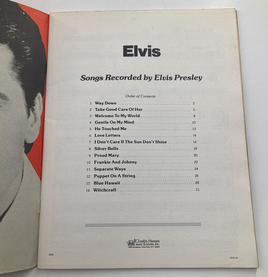 VTG 1971 Elvis Presley Music Book Songs Recorded by Elvis w Poster No Label