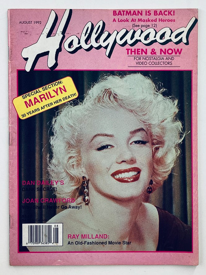 Hollywood Magazine Then & Now August 1992 Marilyn Monroe No Label