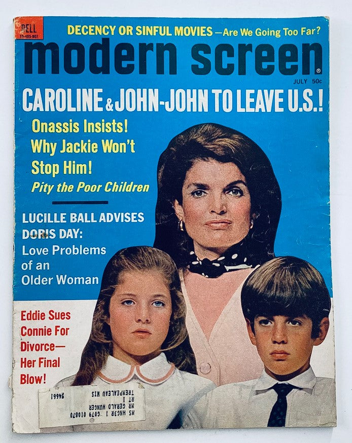 VTG Modern Screen Magazine July 1969 Jackie Onassis and Elvis Presley