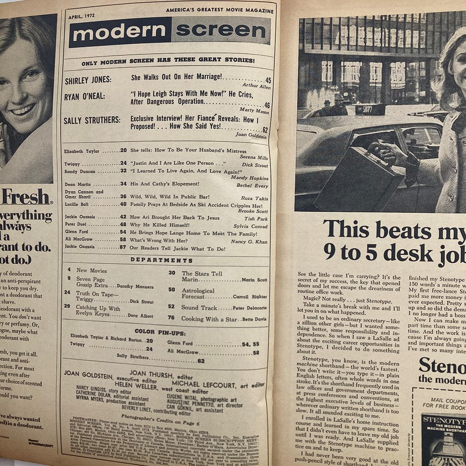 VTG Modern Screen Magazine April 1972 Dean Martin & Cathy Hawn No Label