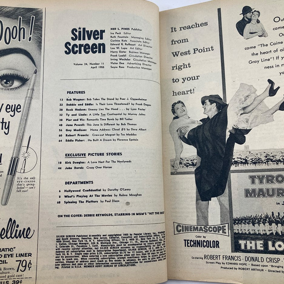 VTG Silver Screen Magazine April 1955 Vol 24 #11 Debbie Reynolds No Label