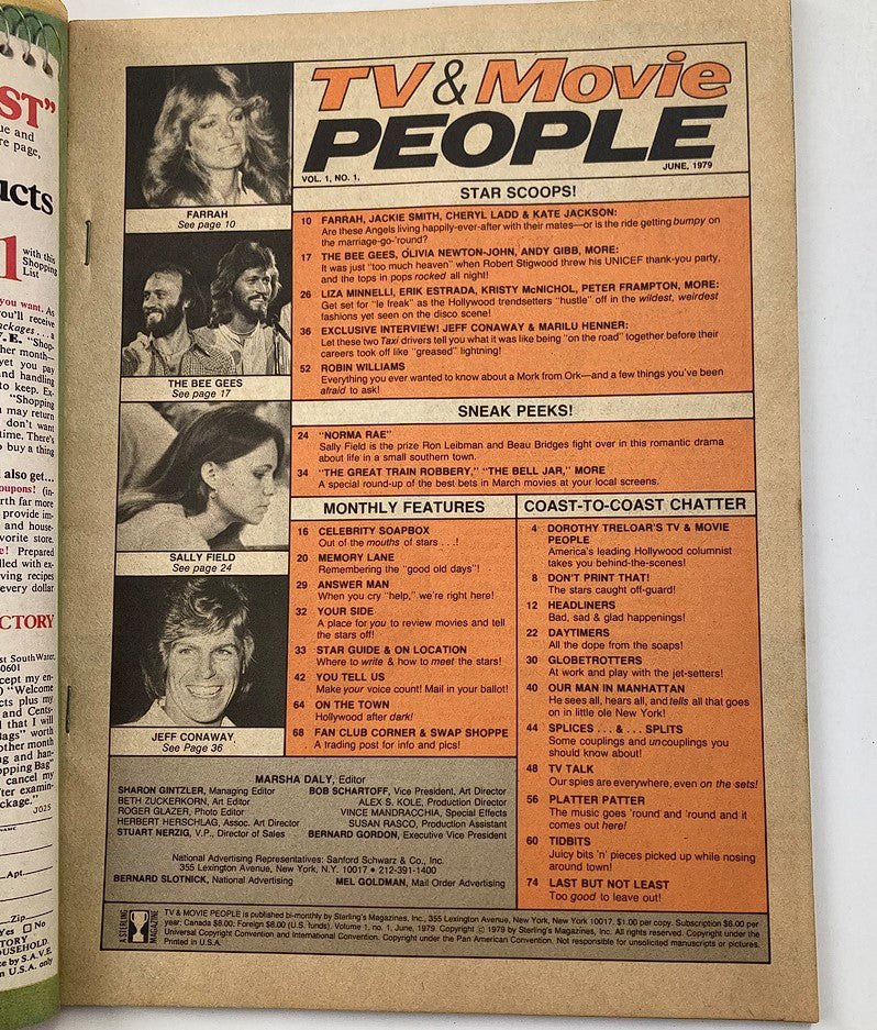 VTG TV & Movie People Magazine June 1979 Vol 1 #1 Farrah Fawcett No Label