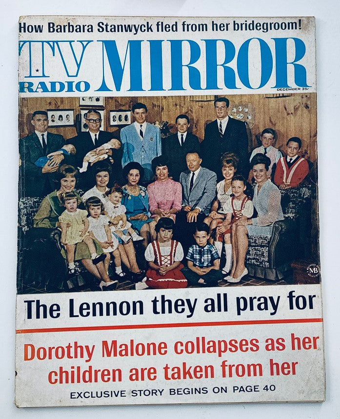 VTG TV Radio Mirror Magazine December 1966 Vol 67 #1 The Lennon Family No Label