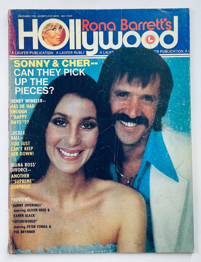 VTG Rona Barrett's Hollywood Magazine November 1976 Sonny & Cher No Label