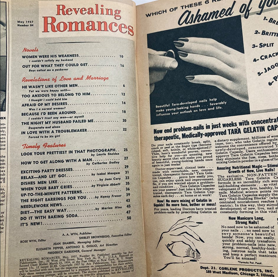 VTG Revealing Romances Magazine May 1957 No. 84 Women Were His Weakness No Label