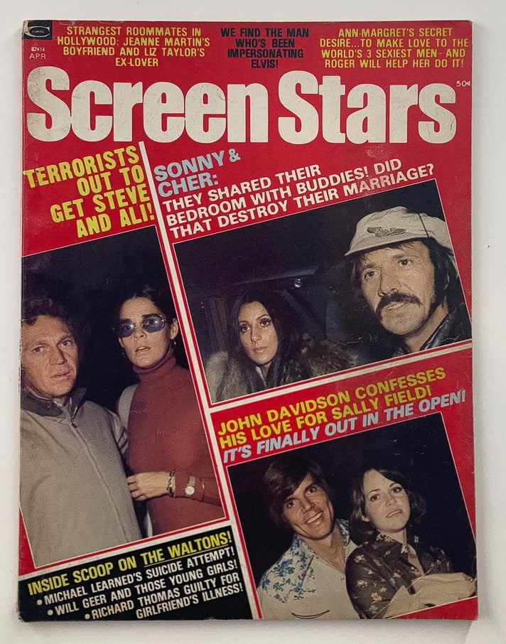 VTG Screen Stars Magazine April 1974 John Davidson and Sally Field No Label