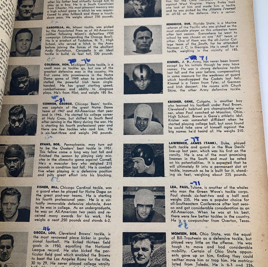 VTG Dell Magazine Who's Who in Sports 1952 George Connor, Bob Evans No Label