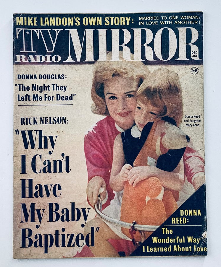 VTG TV Radio Mirror Magazine December 1963 Vol 61 #1 featuring Donnie Reed and an image of a mother and daughter on the cover, representing early 1960s television culture.