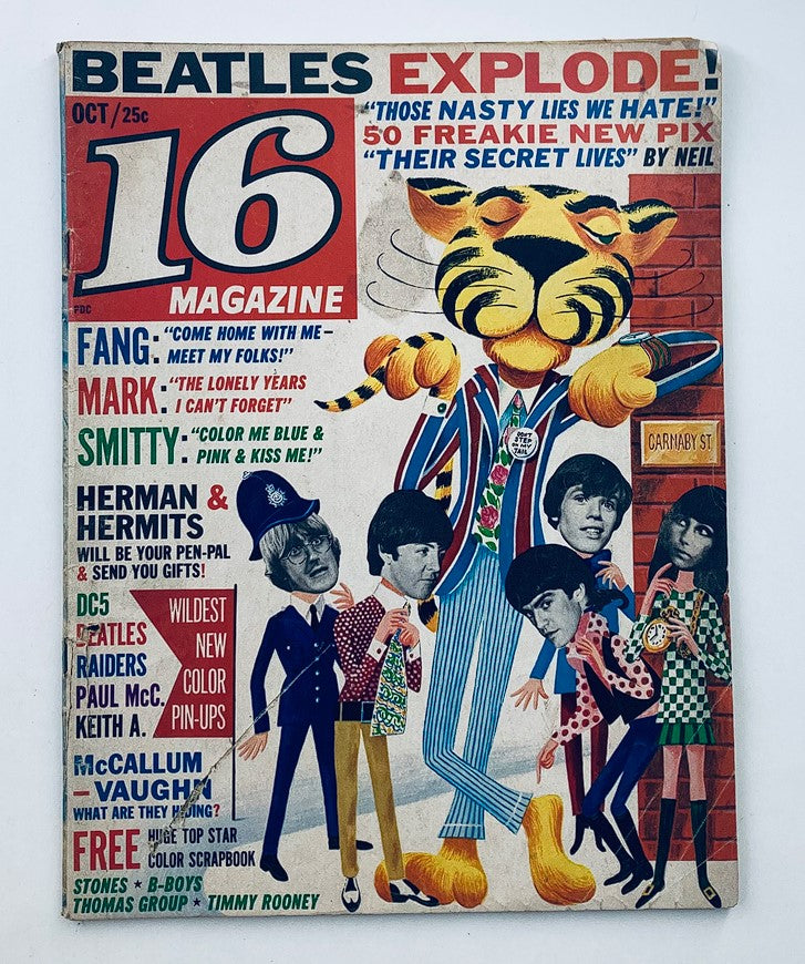 VTG 16 Magazine October 1966 Vol 8 #5 The Beatles, John Davidson No Label