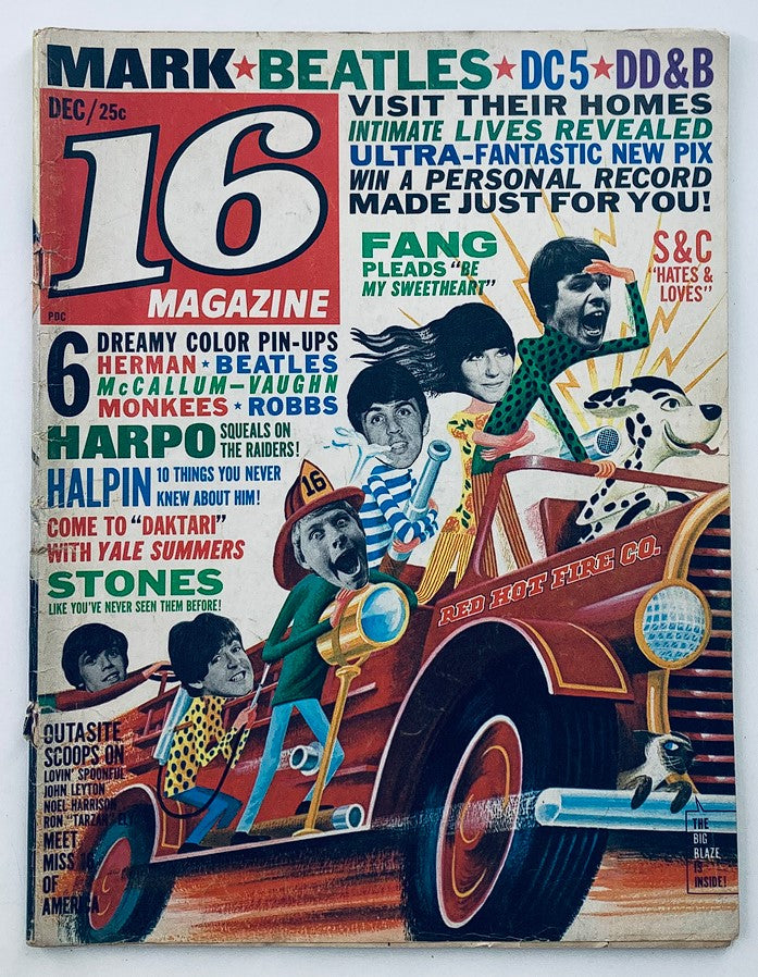 VTG 16 Magazine December 1966 Vol 8 #7 The Beatles, The Rolling Stones No Label