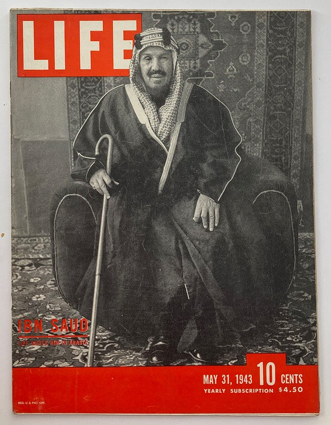 RES* VTG Life Magazine May 31 1943 The Ibn Saud of Saudi Arabia No Label