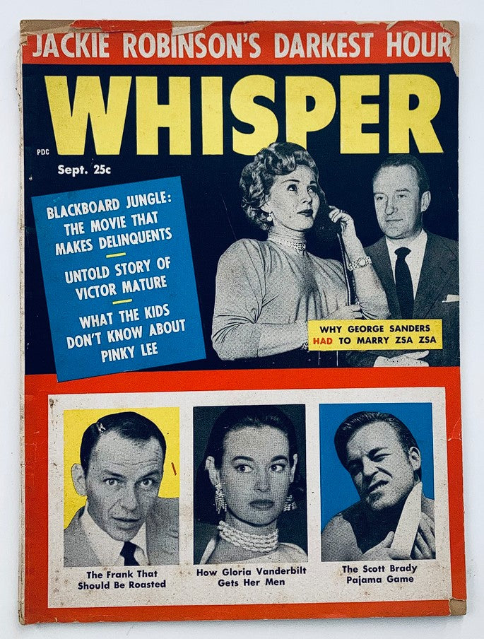 VTG Whisper Magazine September 1955 Vol 9 #3 George Sanders & Zsa Zsa No Label